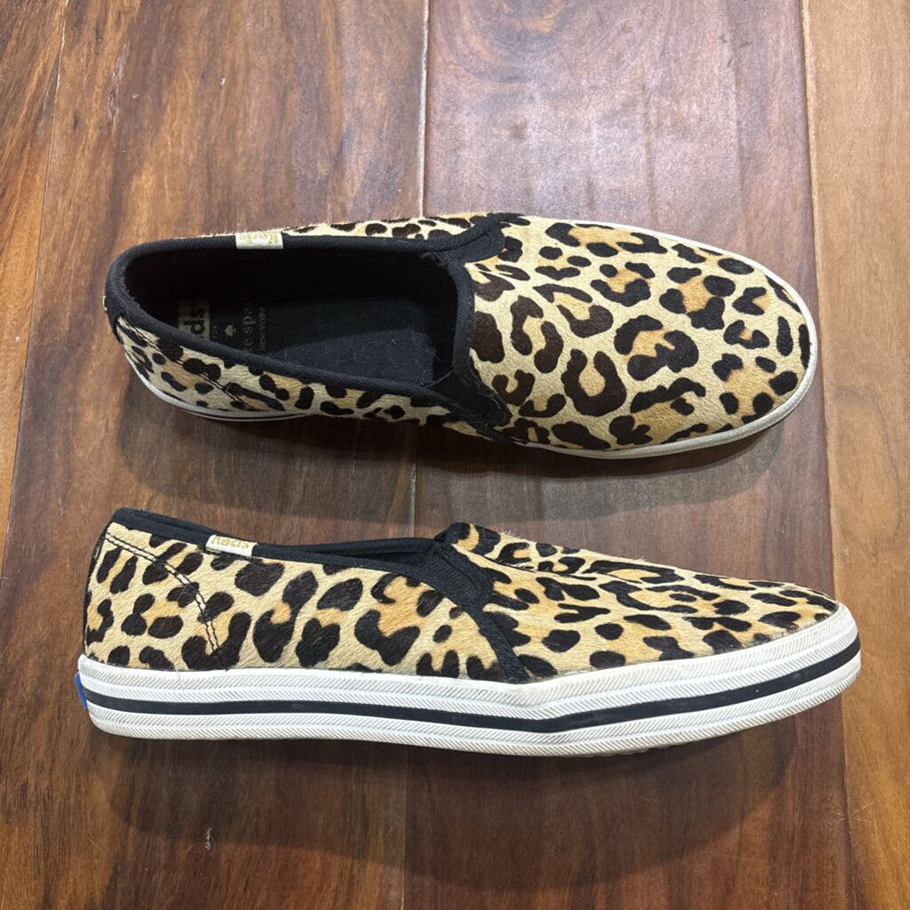 KEDS,LEOPARD HID SLIPON ,CAMEL BLK WHT