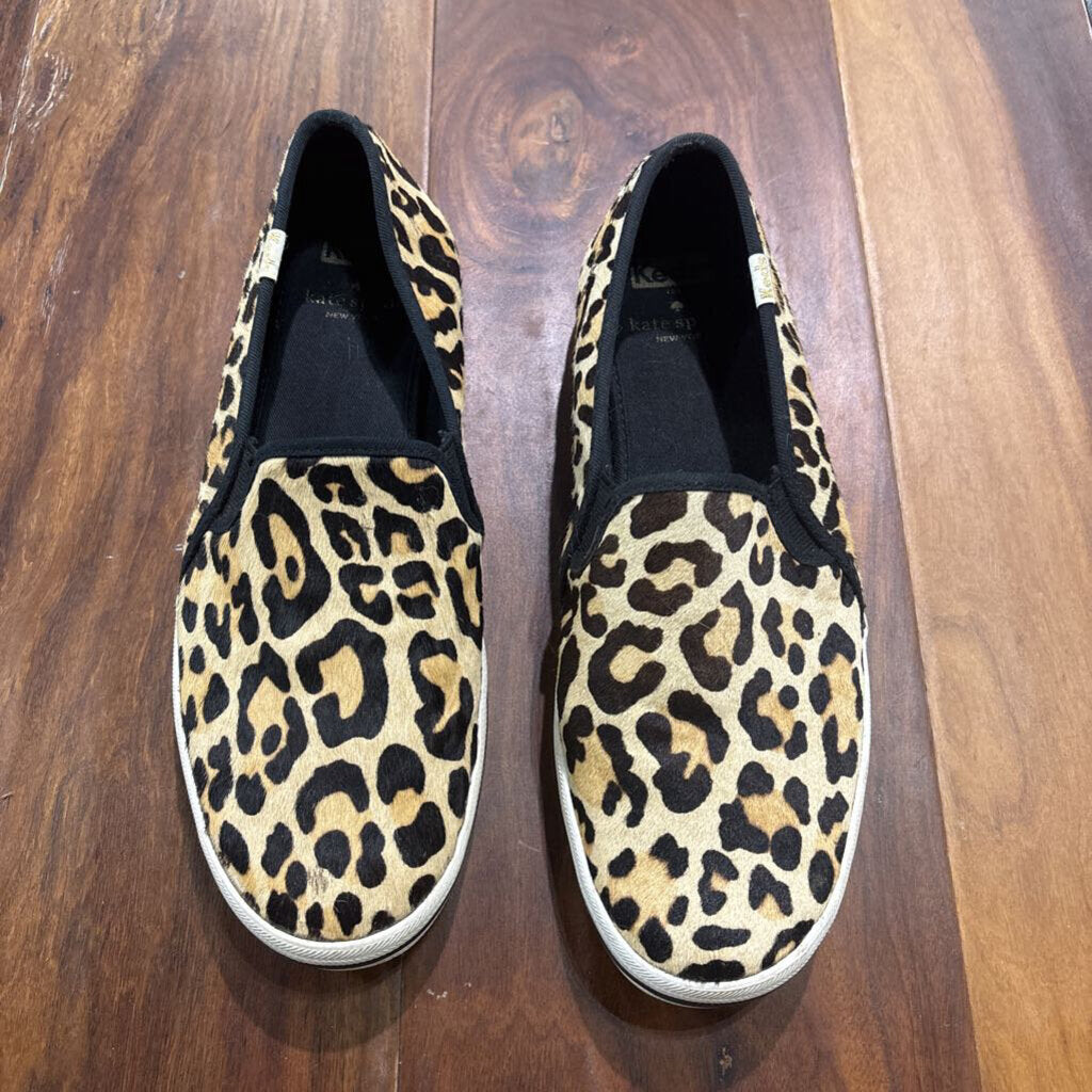 KEDS,LEOPARD HID SLIPON ,CAMEL BLK WHT