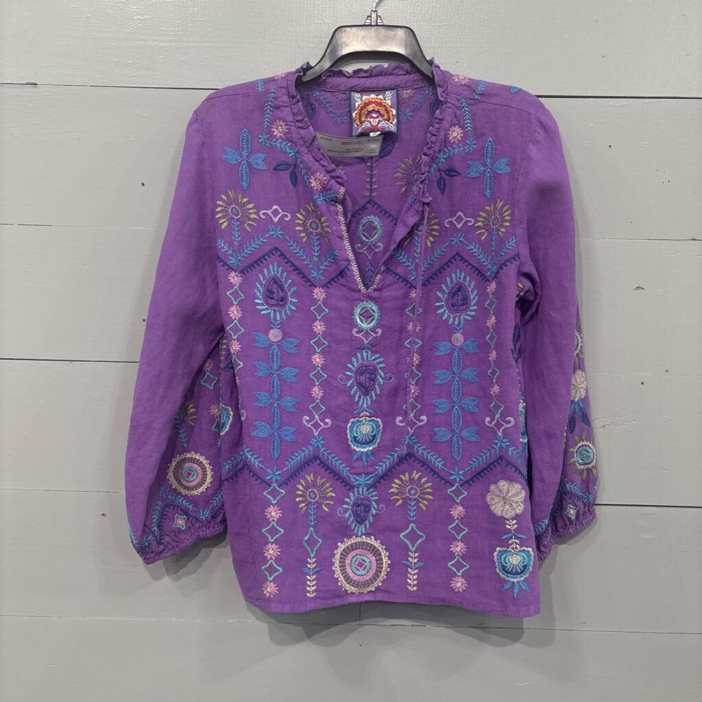 JOHNNY WAS,*EMBROIDERED FLOWER ,PURPLE,MED
