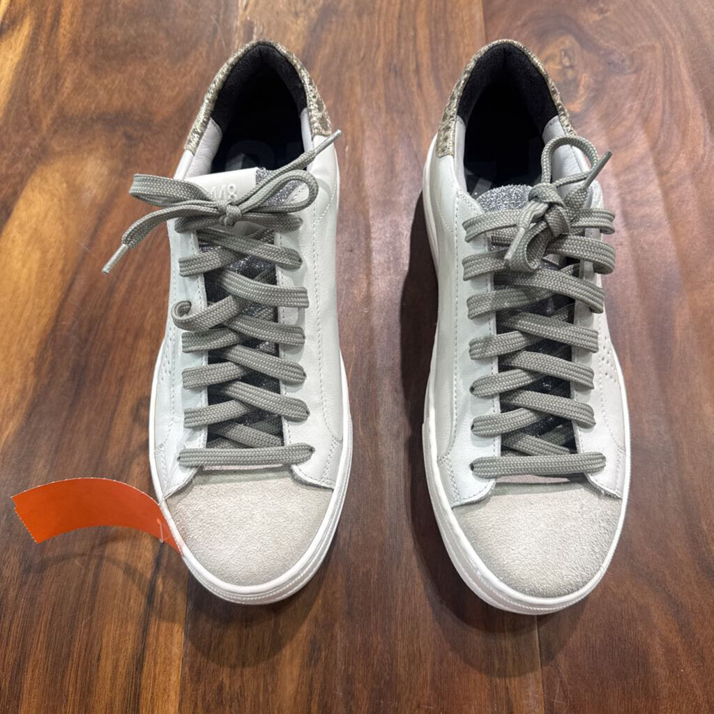 P448,NEW TRENDY SNEAKER ,GRY WHT ,38