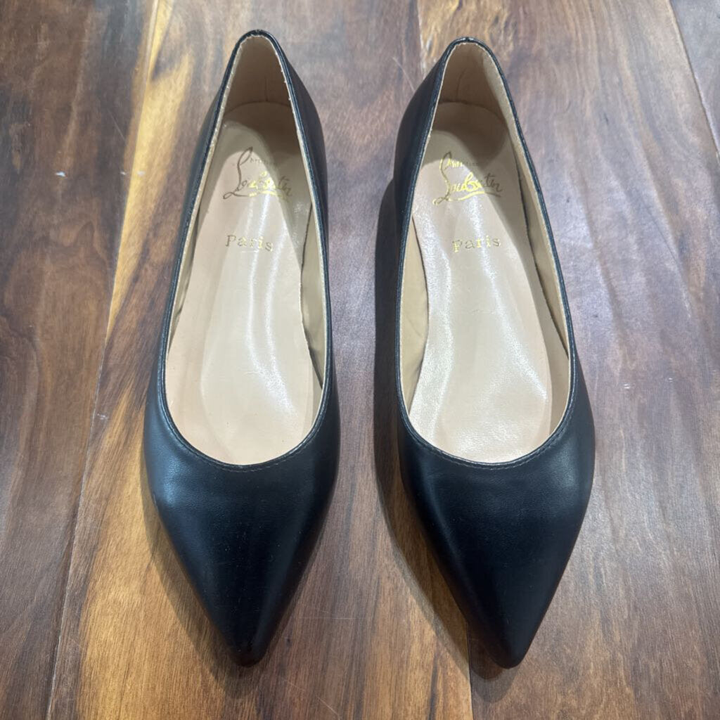CHRISTIAN LOUBOUTIN,NEW CL DUPE BALLET FLAT ,BLK ,40