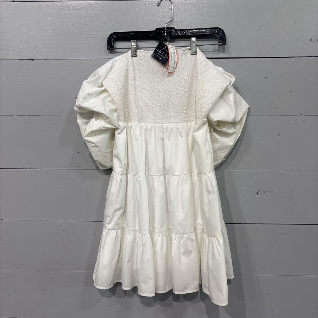 ENTRO,NWT ELASTIC BODICE DRESS,WHITE,LARGE