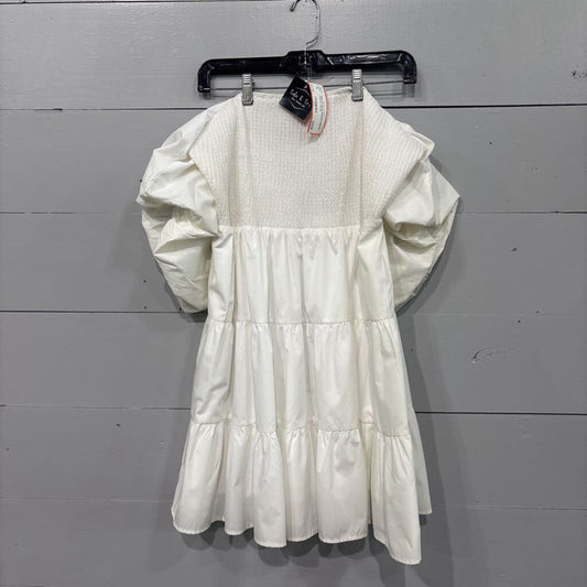 ENTRO,NWT ELASTIC BODICE DRESS,WHITE,LARGE