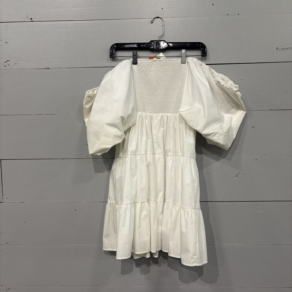 ENTRO,NWT ELASTIC BODICE DRESS,WHITE,LARGE