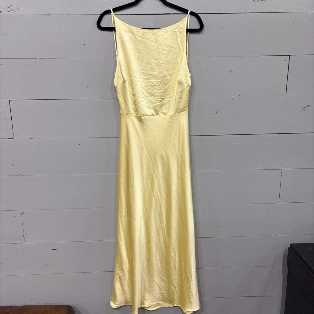 FULLVEB,NWT SILK LIKE FORMAL DRESS,YELLOW,L