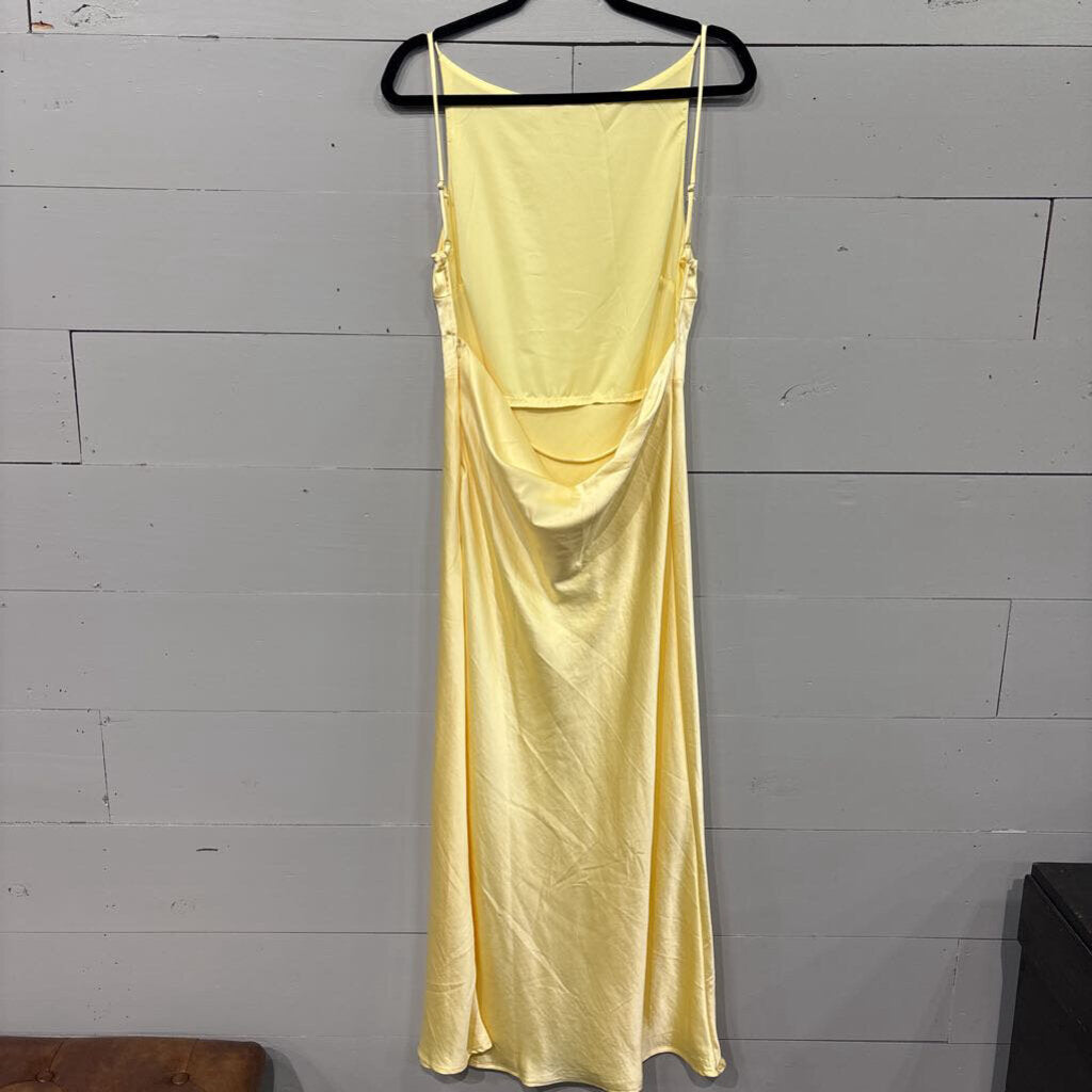 FULLVEB,NWT SILK LIKE FORMAL DRESS,YELLOW,L