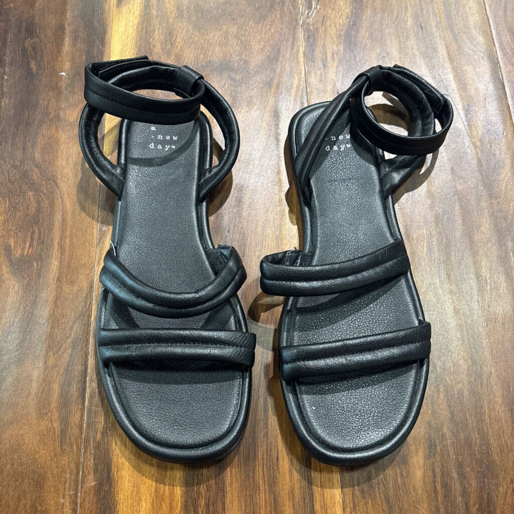A NEW DAY,STRAP SANDAL ,BLK ,8