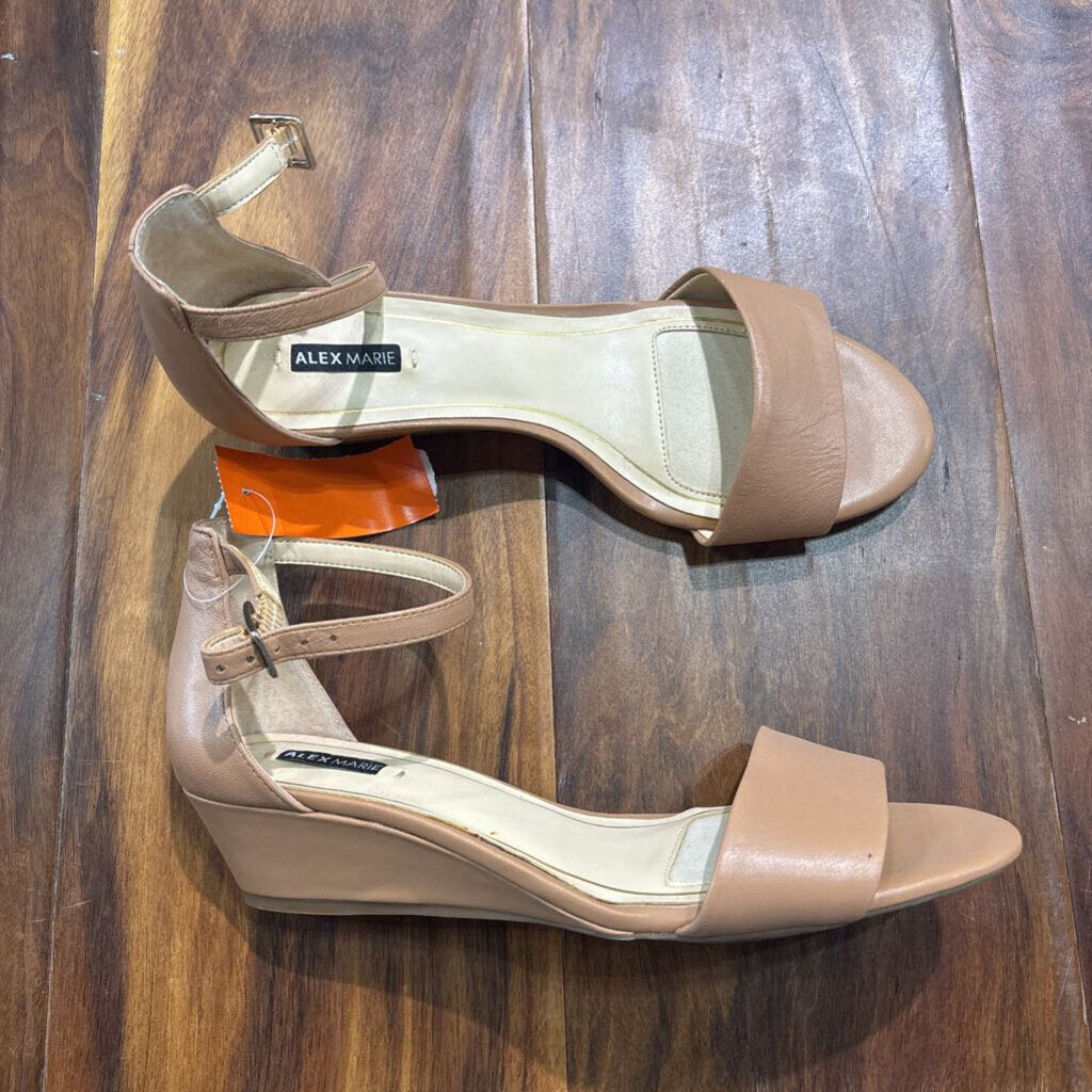 ALEX MARIE,MINI WEDGE SANDAL ,TAN ,8.5