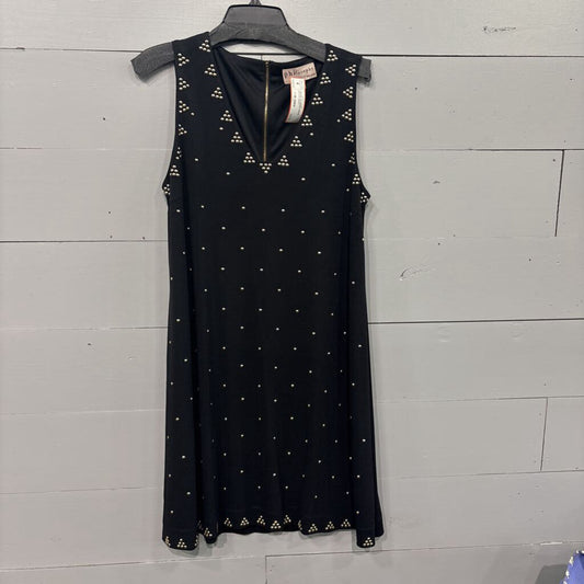 PHILOSOPHY,*BASIC STUDDED DRESS,BLACK GOLD ,L