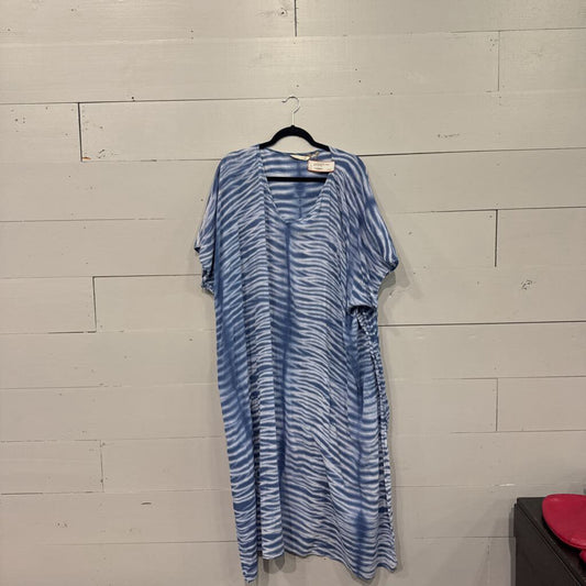 TYEDYE SIMCOVER DRESS ,BLUE WHT ,OS