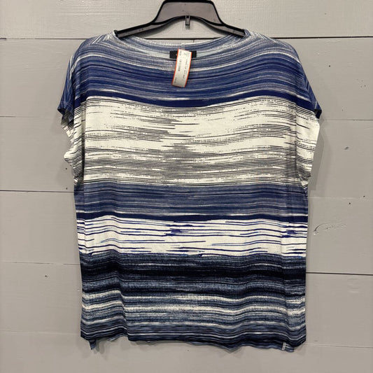 KAREN KANE,STRIPE TOP ,NVY WHT ,L