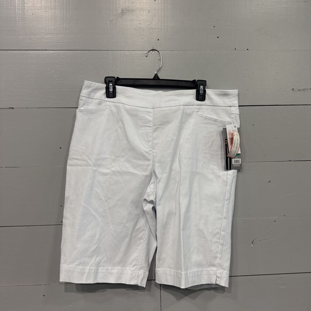 SLIM-SATION,NWT KNEE LENGTH PULL ON PANTS,WHITE,16