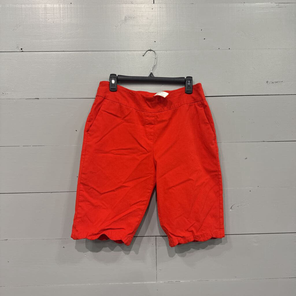 THIN HER,KNEE LENGTH PULL ON PANTS,RED,14