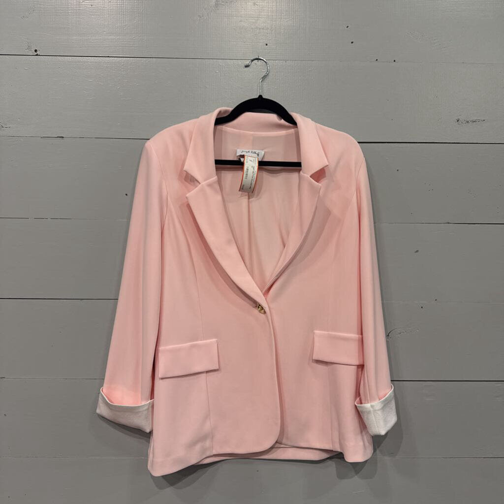 JOSEPH RIBKOFF,SOFT BUTTON BLAZER,PINK,10