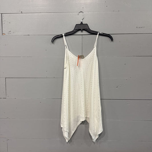 TUNIC JEWELED TANK TOP ,IVORY ,M