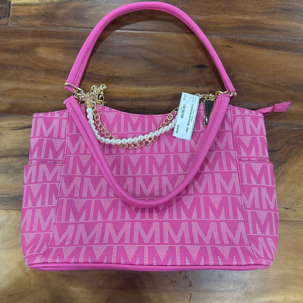 M MONOGRAM PURSE ,PINK