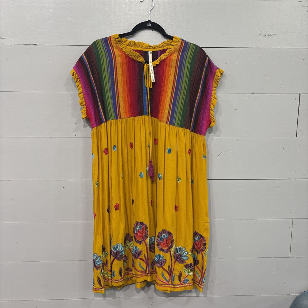 SERAPE STRIPE EMBROIDERED ,MULTI ,M/L
