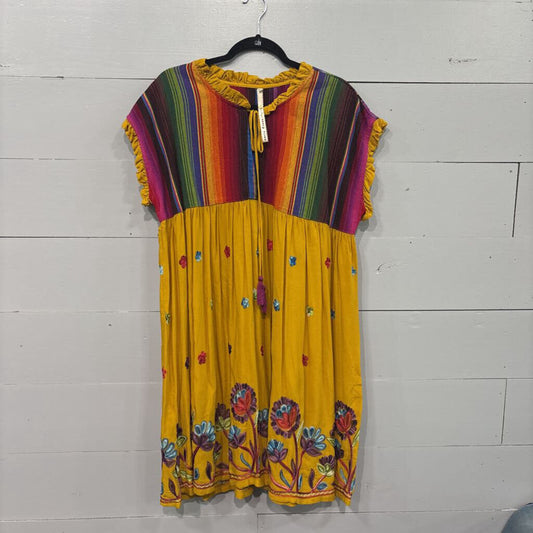 SERAPE STRIPE EMBROIDERED ,MULTI ,M/L