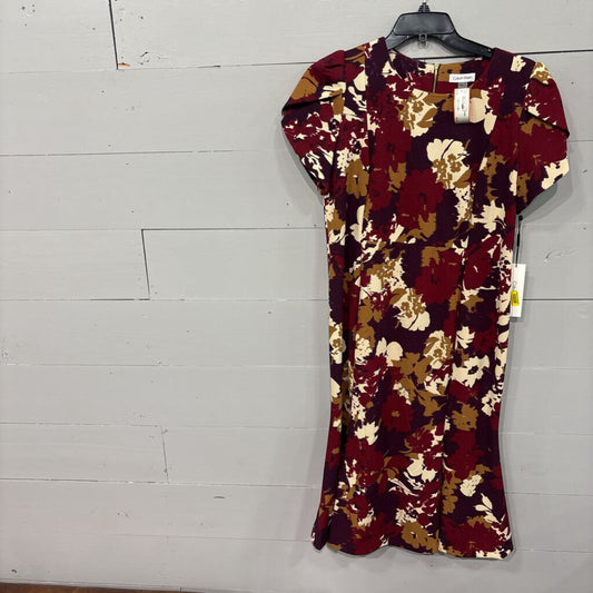 NWT KNIT PATTERNED DRESS,RUST,16