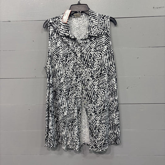 SOMA,PATTERNED TANK TOP ,BLK WHT ,XL