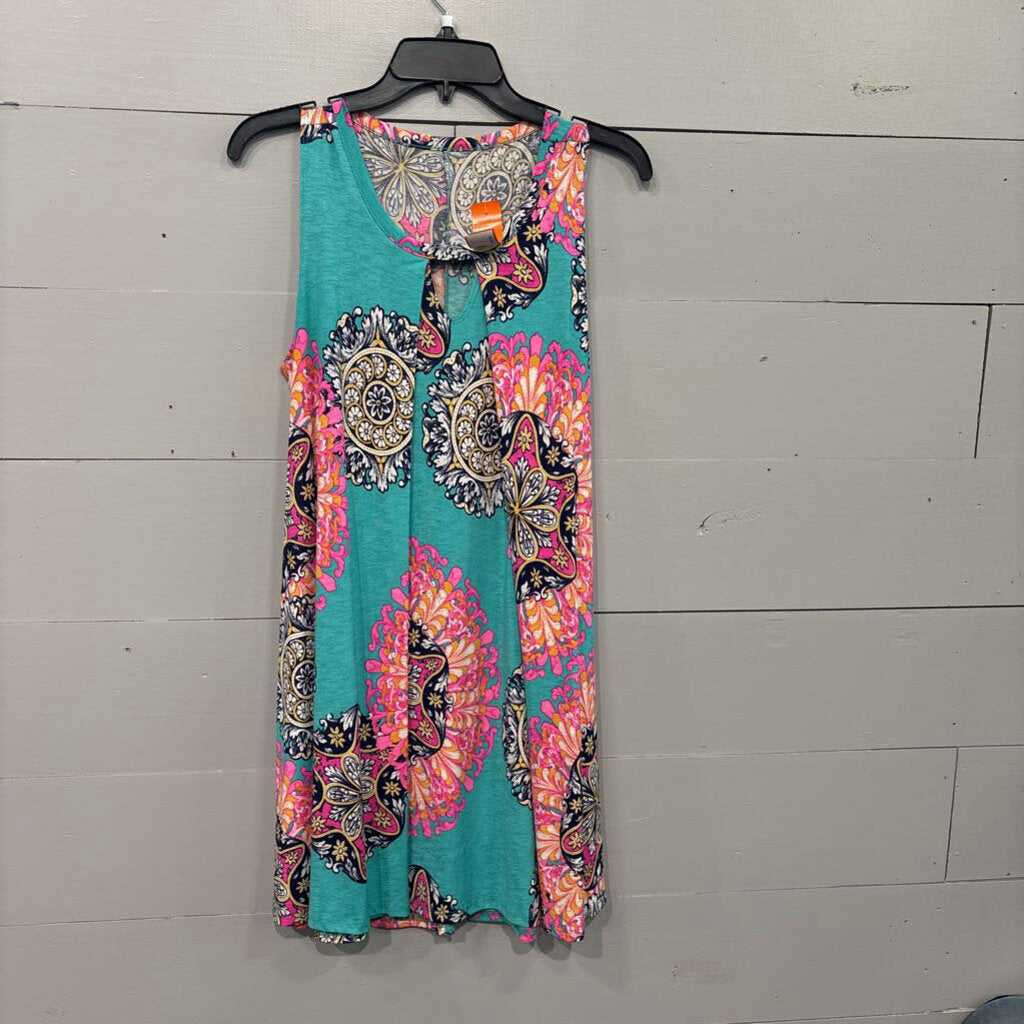 PATTERNED TANK TOP ,MULTI,XL