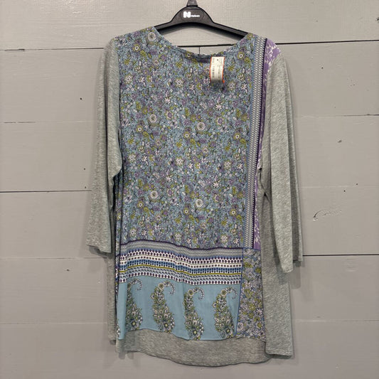 J.JILL,PATTERNED TOP ,GRY PUR ,XL