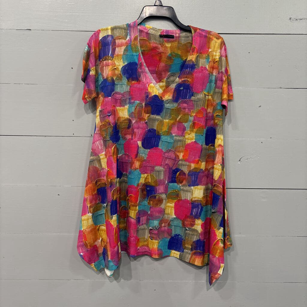 NALLY & MILLIE,PATTERNED TOP ,MULTI,XL