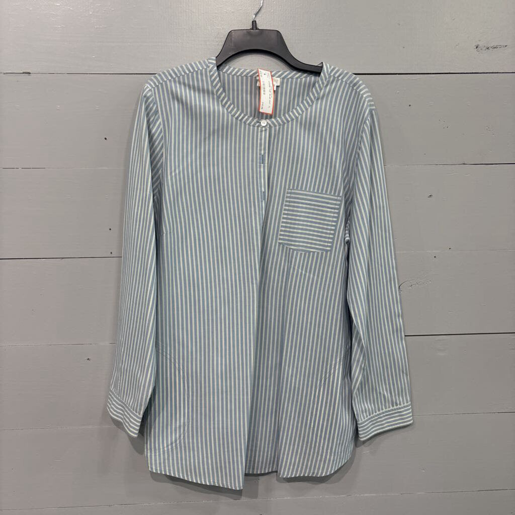 J.JILL,STRIPE TOP ,BLUE WHT ,XL
