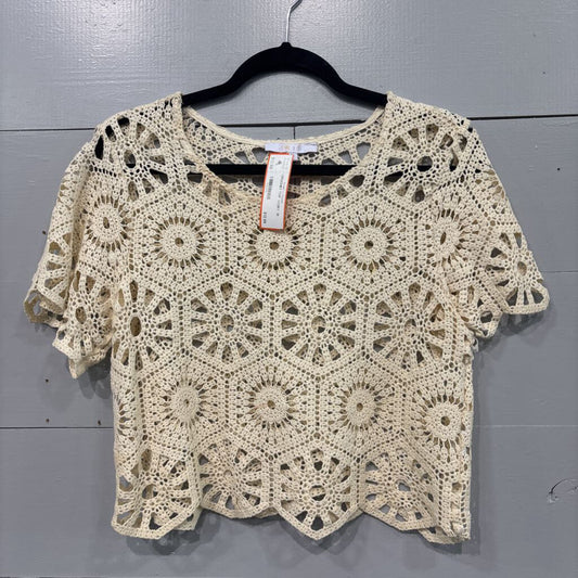 IRIS,CROCHET TOP ,IVORY ,M