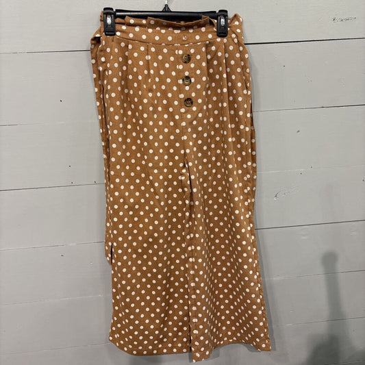 BLU PEPPER,FLOWY POKA DOT PANT ,BRN WHT ,S