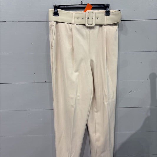 C BY ONE,BELTRED SLACK PANT,IVORY ,S