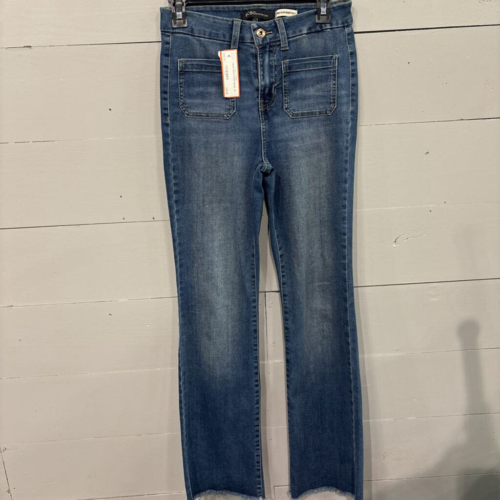 BCBG,DENIM BOOT PANT,BLUE ,26