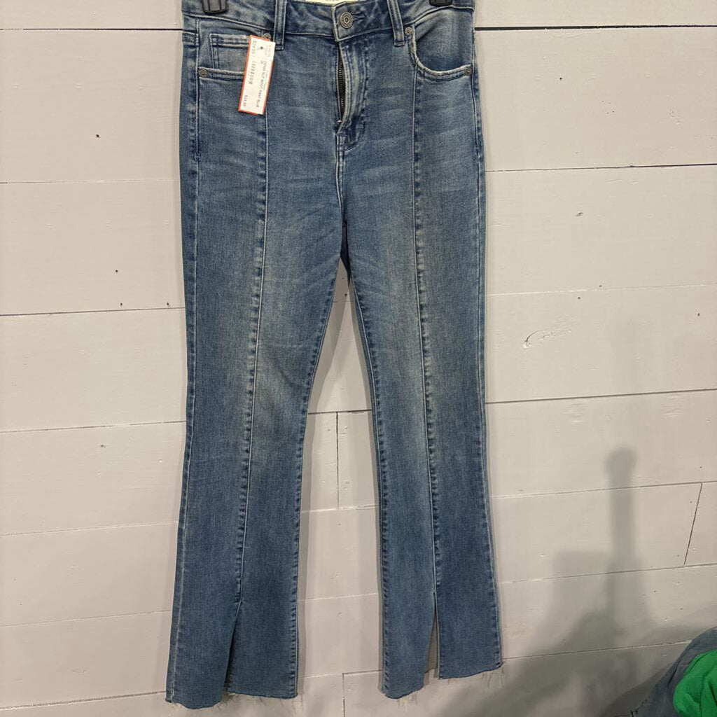 HIDDEN,DENIM SLIT BOOT PANT,BLUE ,26