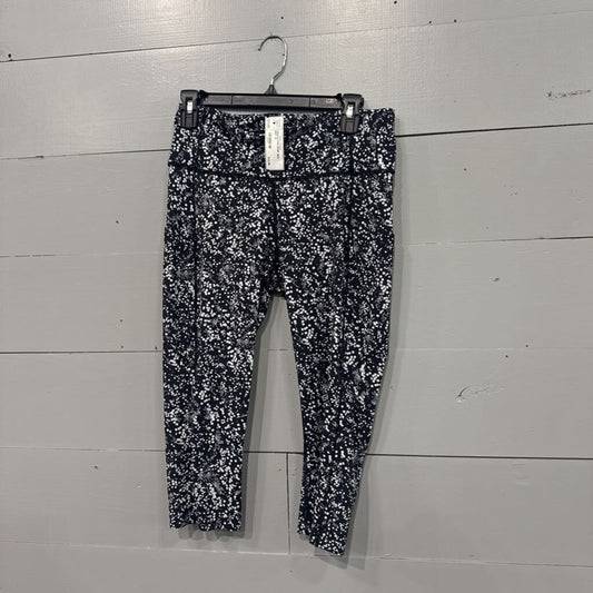 LULULEMON,LULU ACTIVE CROP ,BLK WHT ,10