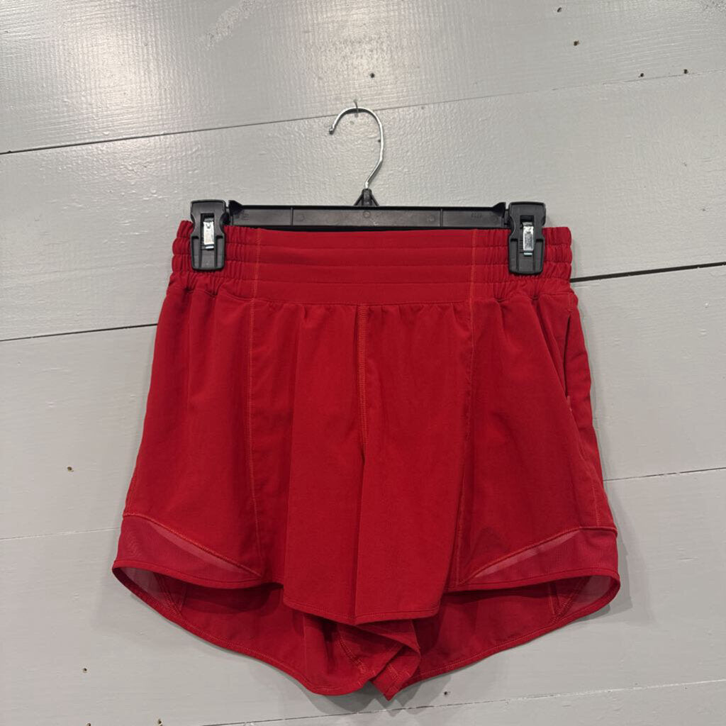 LULUEMON,LULU SHORTS ,RED,6