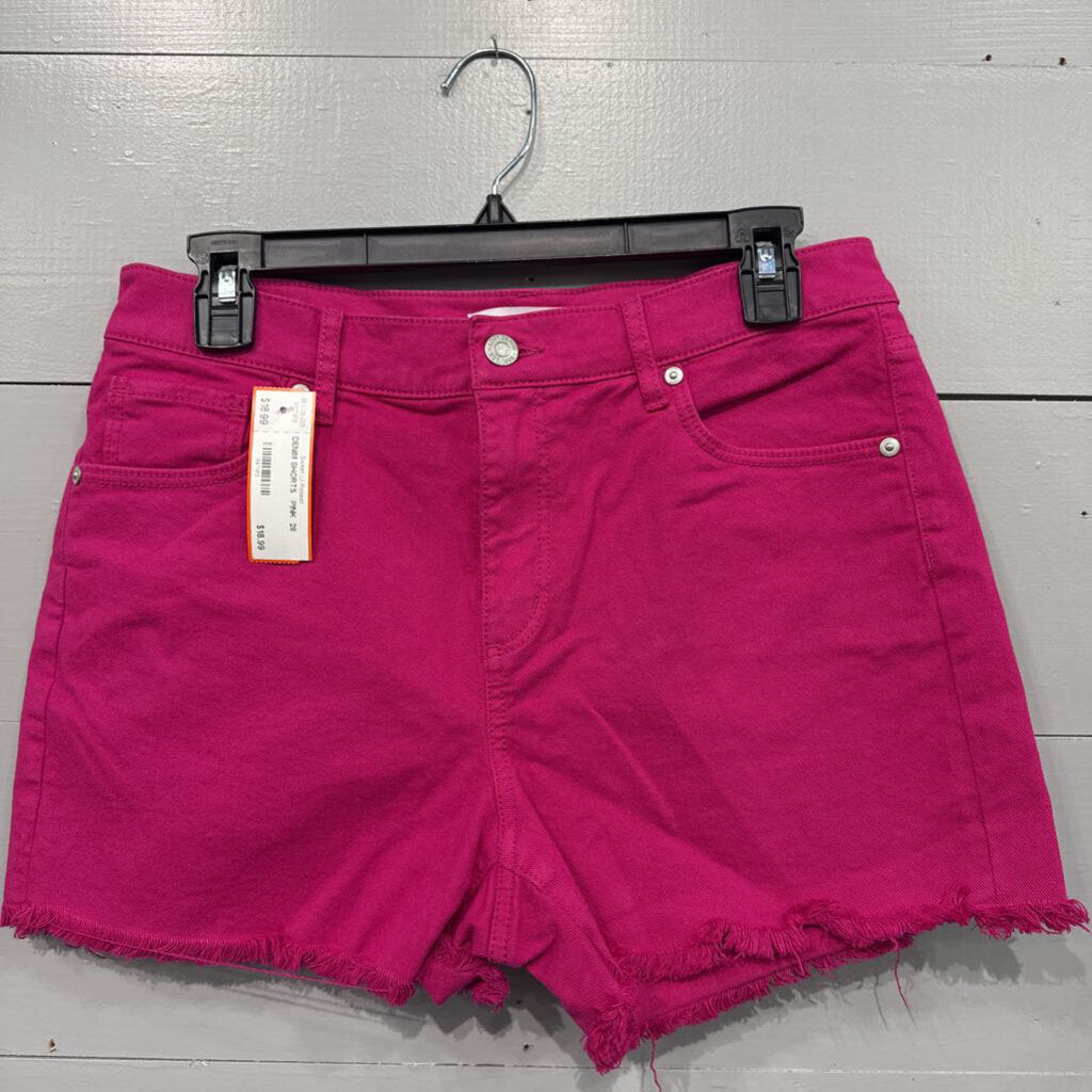 LOFT,DENIM SHORTS ,PINK ,28