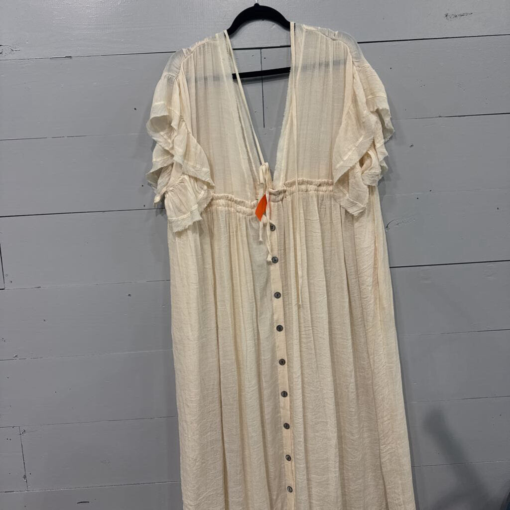 BOHO DRESS COVER KIMONO,IVORY ,L