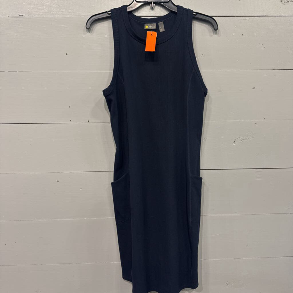 ZELLA,*RIBBED TANK DRESS,NAVY,M