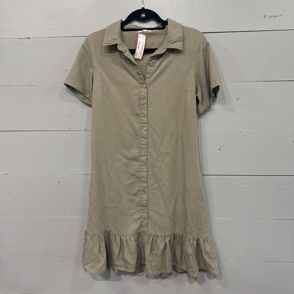 EE:SOME,*BASIC TOP W/ TIE,TAN,S