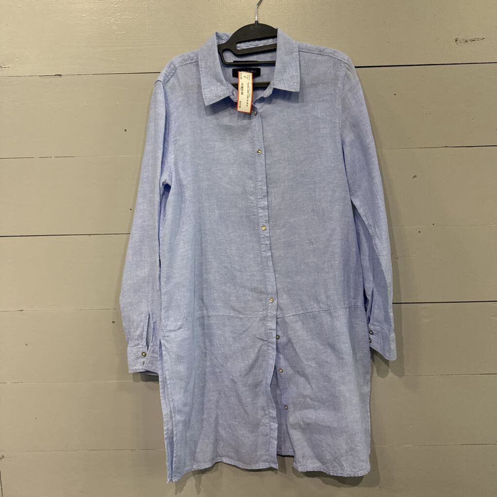 *BASIC LINEN TUNIC,BLUE,M