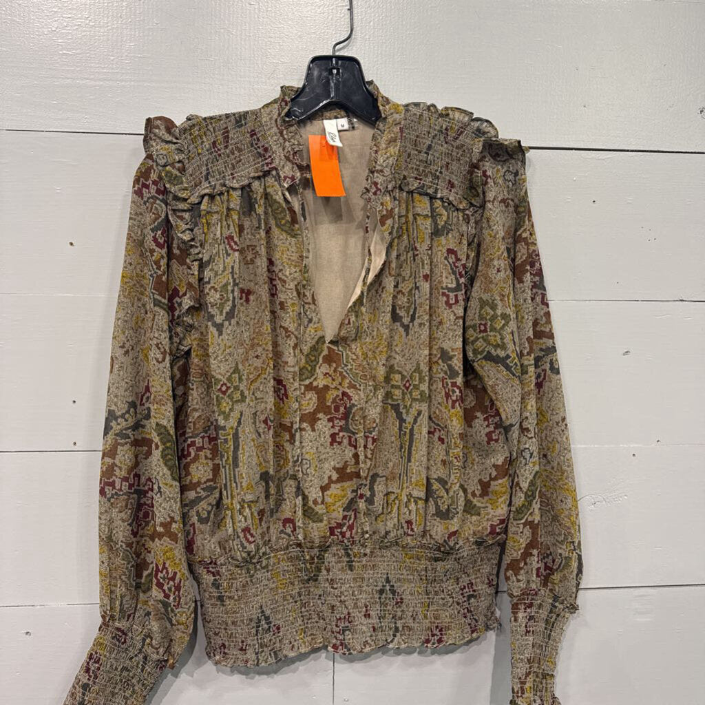 ELAN,PATTERNED W/ ELASTIC WAIST,DK GRN ,M