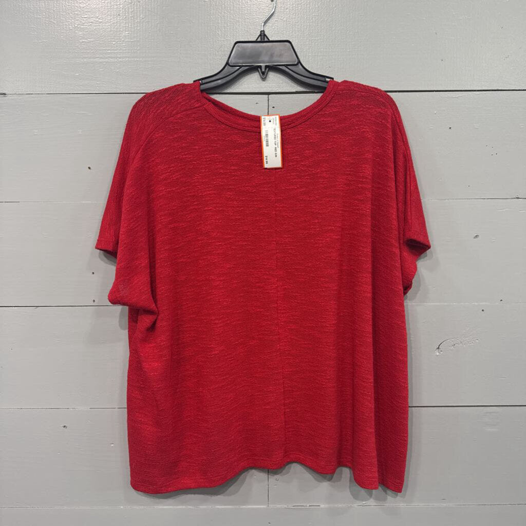 ZENANA,TEXTURED TOP, RED,S/M