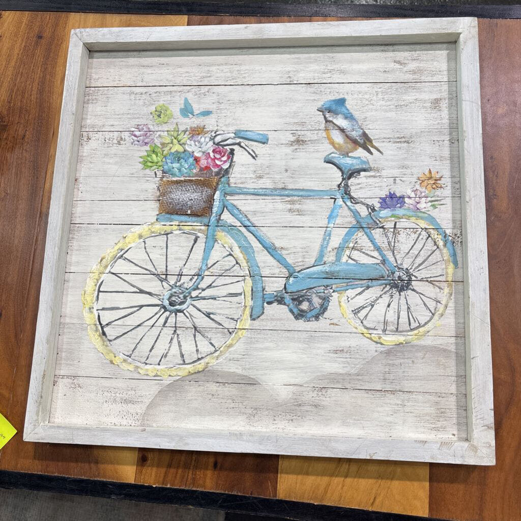 * PAINTED BIKE W/ FLOWERS,WHITE