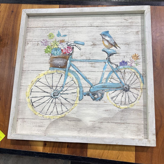 * PAINTED BIKE W/ FLOWERS,WHITE