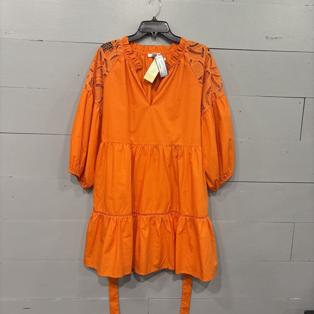 JADE MELODY TAM,*NWT EYELET W/ RUFFLE,ORANGE,L
