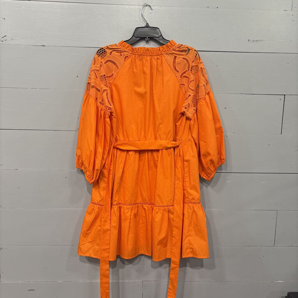 JADE MELODY TAM,*NWT EYELET W/ RUFFLE,ORANGE,L