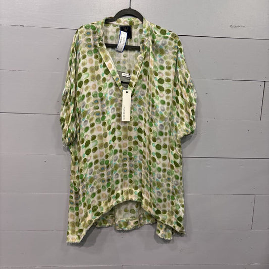 WINTON AND WAITS,*NWT DOTS TUNIC W/ SHELL,GREEN ,XL