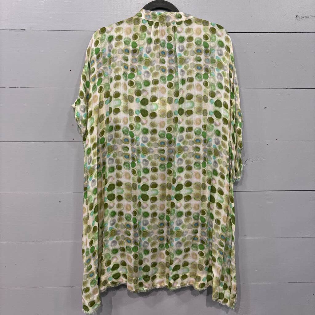WINTON AND WAITS,*NWT DOTS TUNIC W/ SHELL,GREEN ,XL