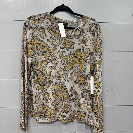 KAREN KANE,*NWT SHEER PATTERN ,CREAM/BLK,L