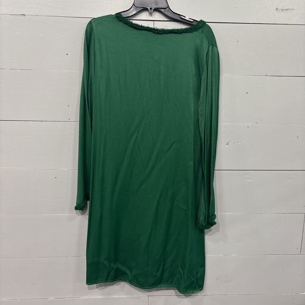SUZY D LONDON,*NWT V NECK BASIC DRESS,HUNTER GRN,S/M